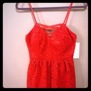 Red lace dress